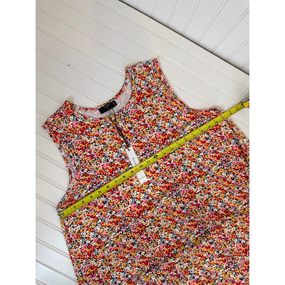 NWT Tahari Woman Multicolor Floral Sleeveless Swing Dress Casual Plus Size 1X - Picture 3 of 6